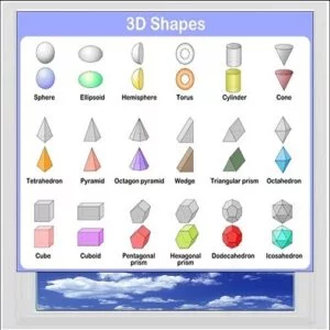 3D Shapes Digitally Printed Photo Roller Blind