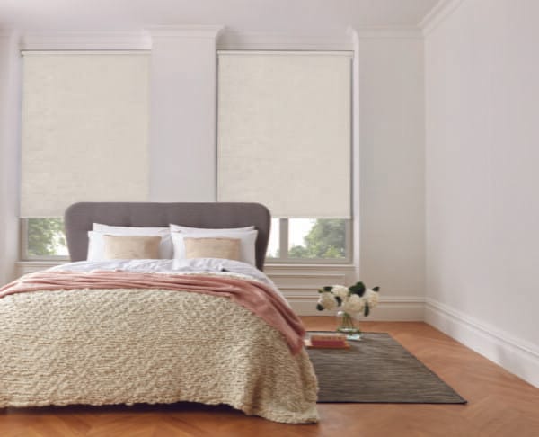 Crush Whistler White Velvet Blackout Roller Blind