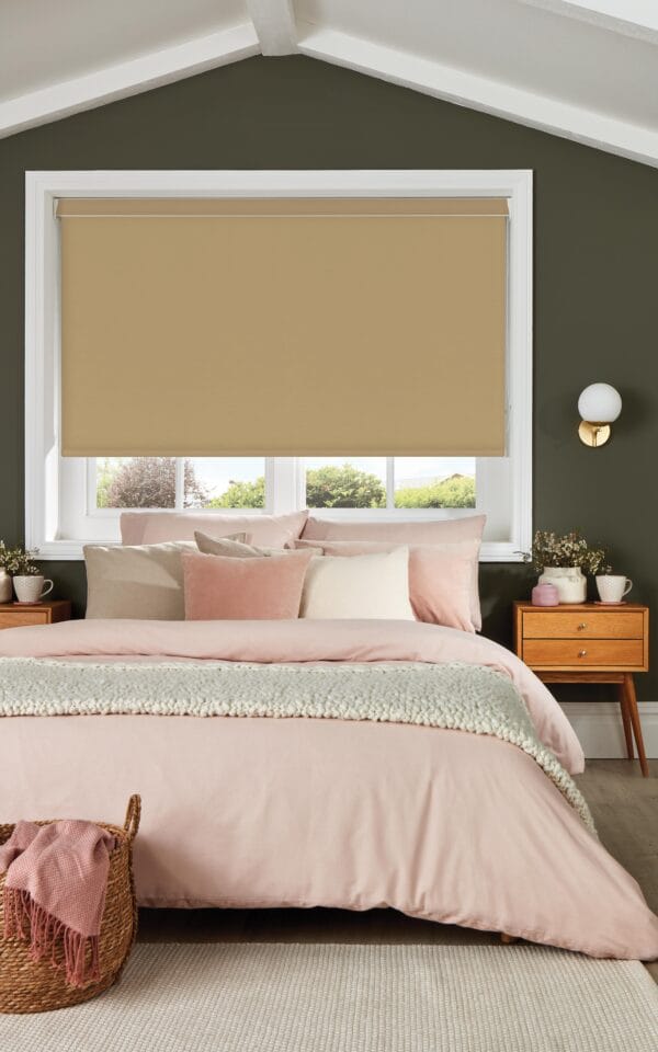 Shot Silk Champagne blackout roller blind