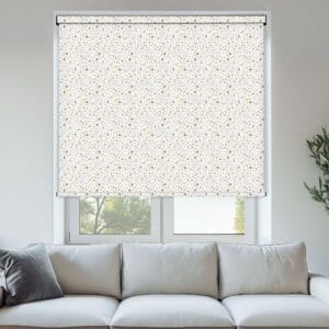 Cotton Flower Ochre Roller Blind