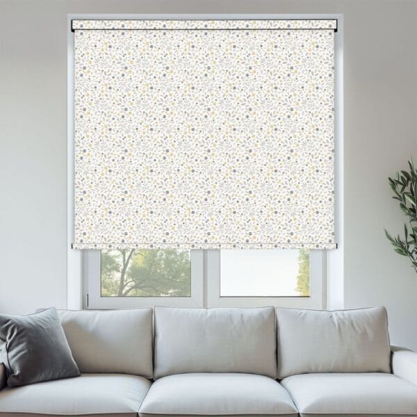 Cotton Flower Ochre Roller Blind