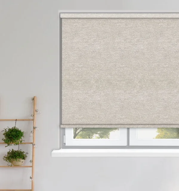 Crush Chateaux Grey Velvet Blackout Roller Blind