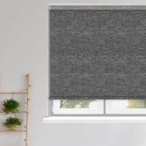 Crush London Slate Velvet Blackout Roller Blind