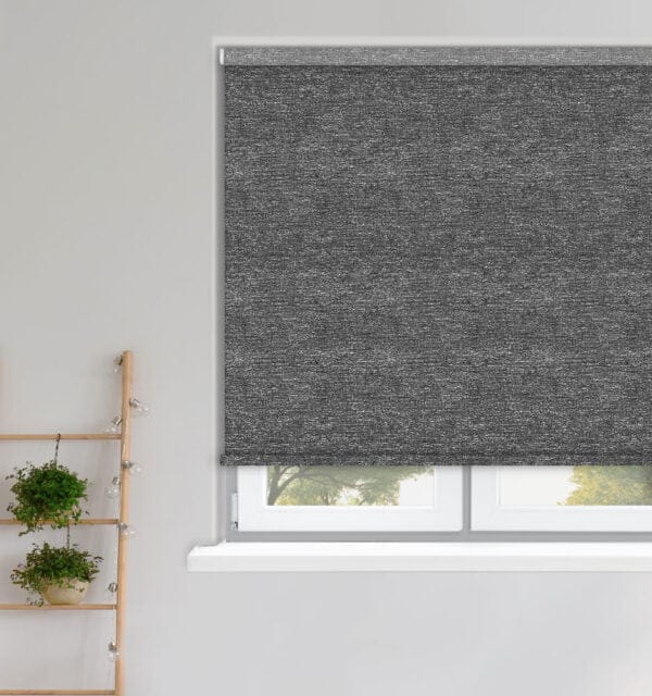 Crush London Slate Velvet Blackout Roller Blind