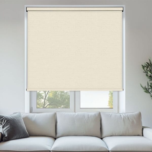 Shot Silk Ivory blackout roller blind