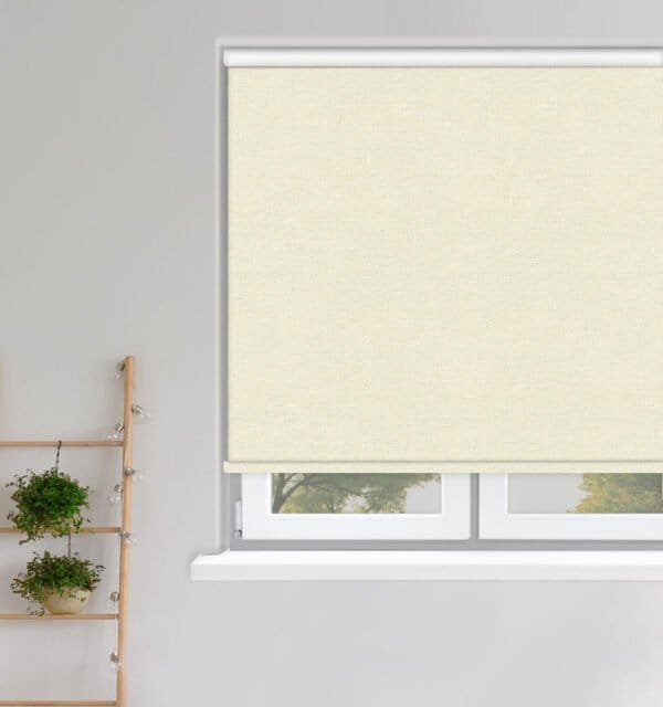 Shot Silk Ivory blackout roller blind