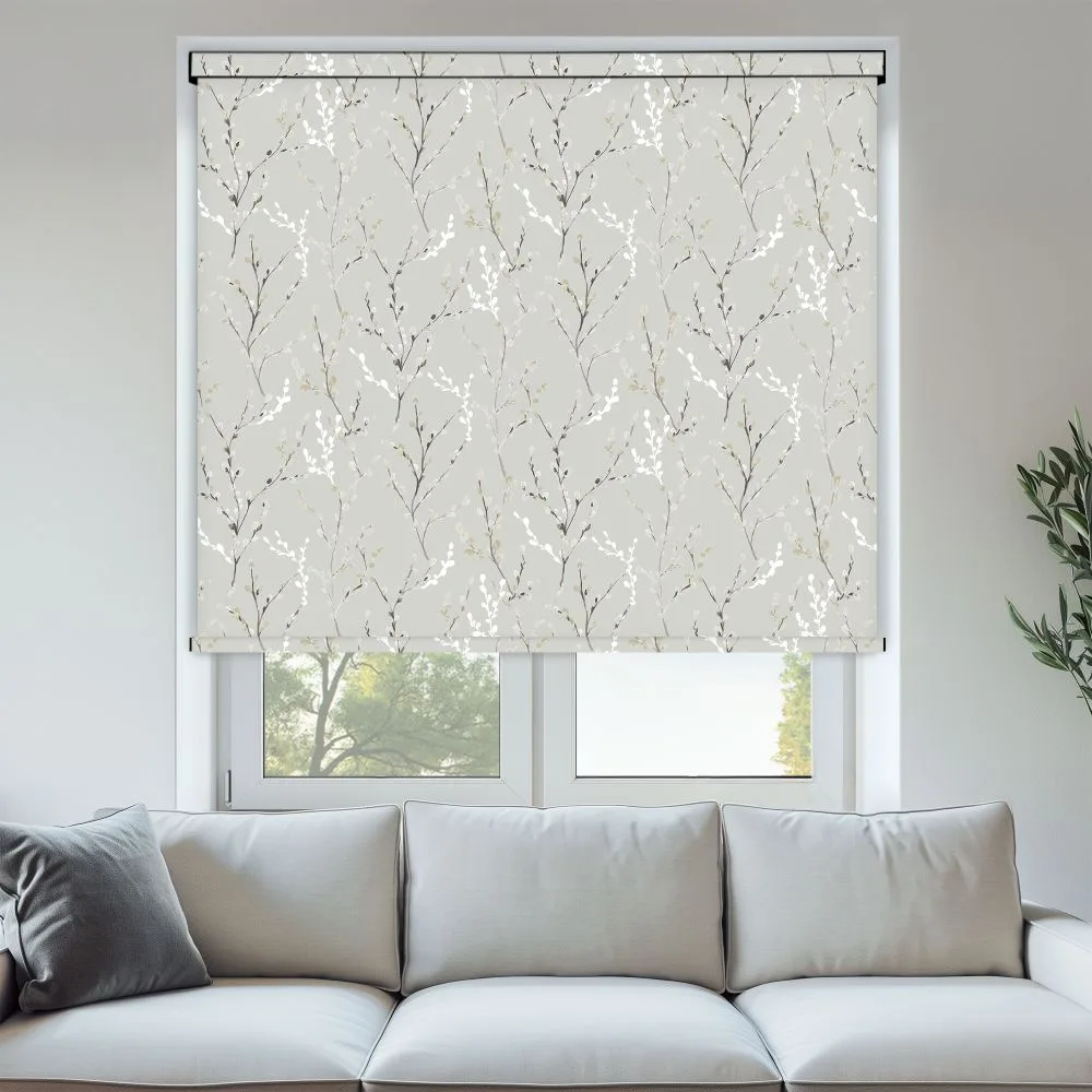 Willow Birch White Blackout Roller Blind