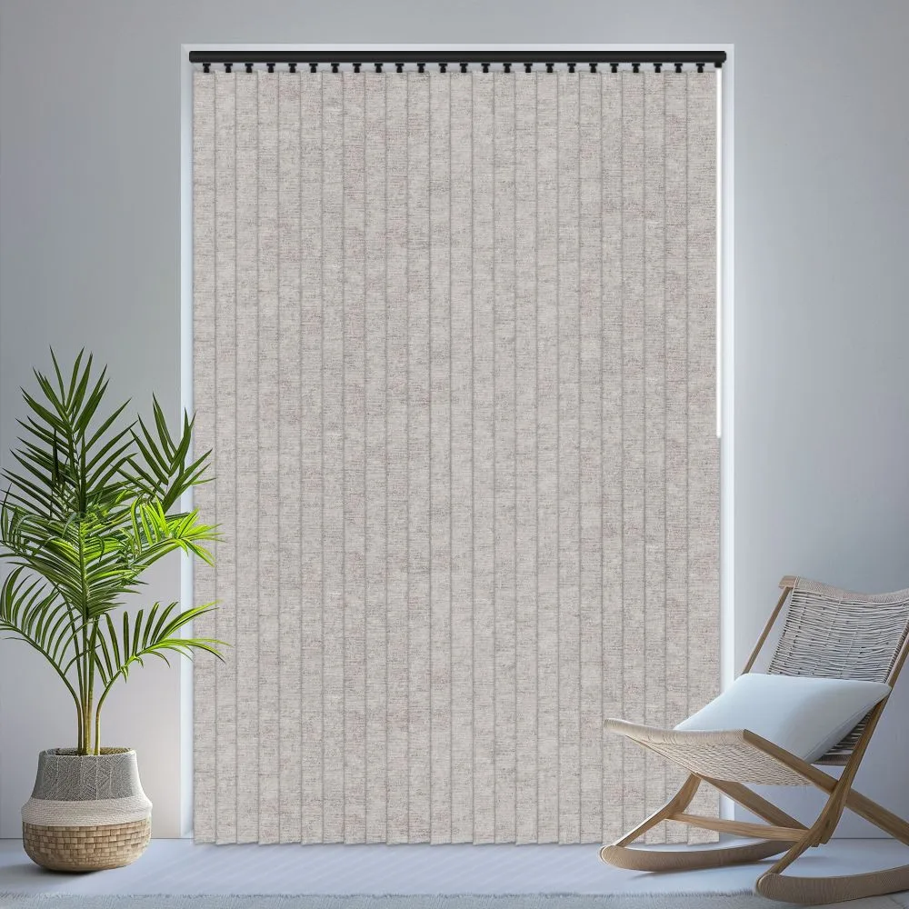 Crush Nordic Mist Velvet Blackout Vertical Blind