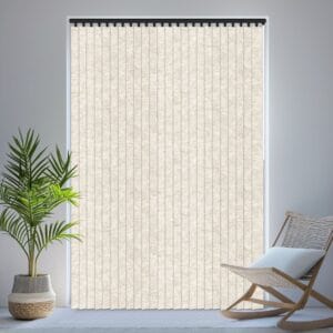 Crush Whistler White Velvet Blackout Vertical Blind
