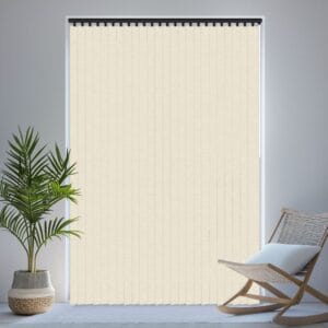 Shot Silk Ivory blackout vertical blind