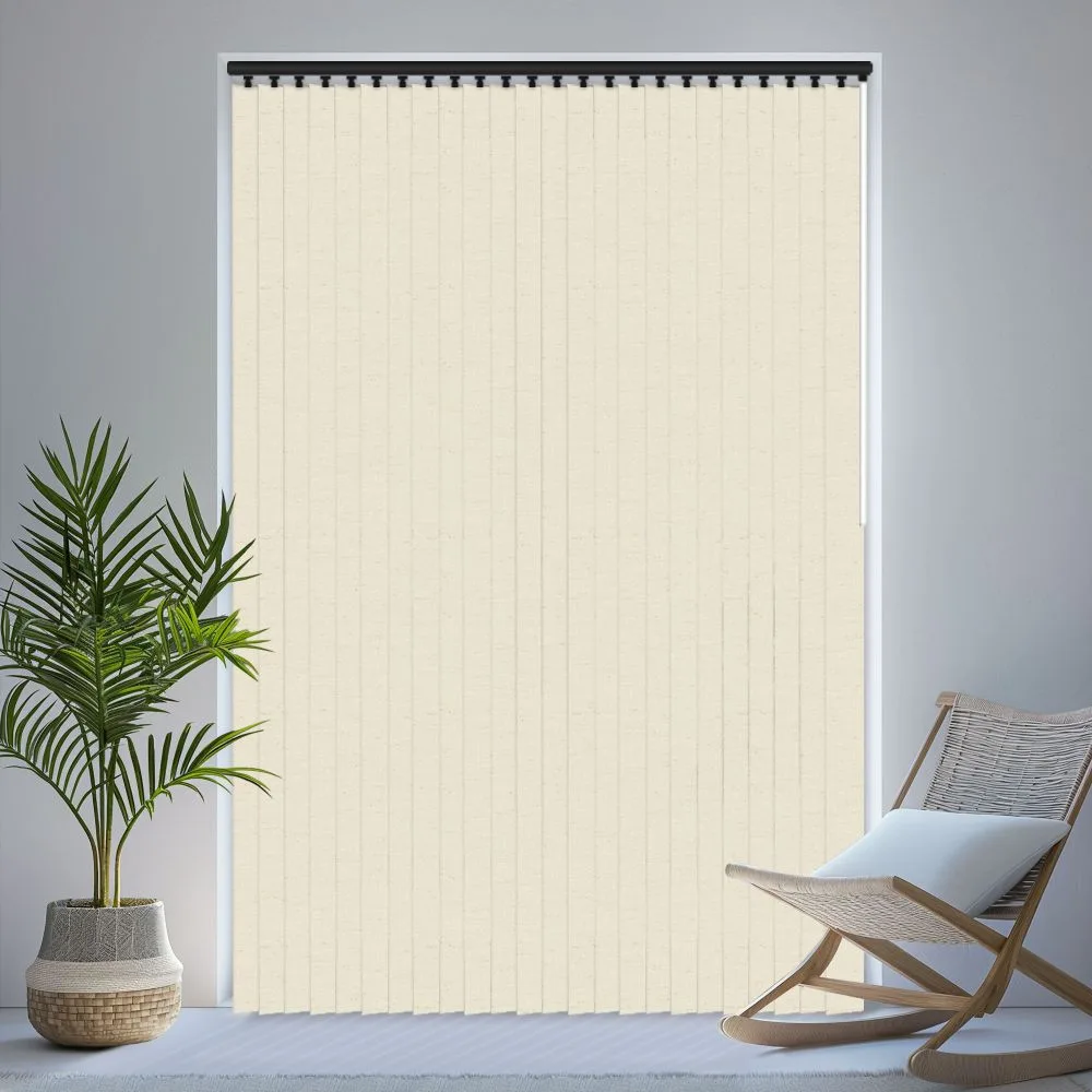 Shot Silk Ivory blackout vertical blind