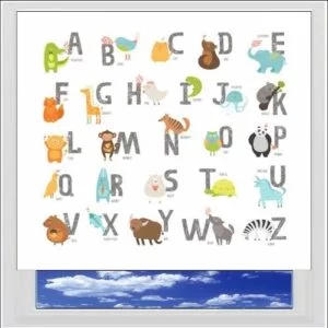 Alphabet Animals Digitally Printed Photo Roller Blind