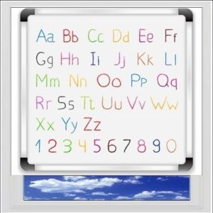 Alphabet On Whiteboard Digitally Printed Photo Roller Blind