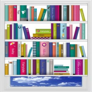 Childrens Bookcase Digitally Printed Photo Roller Blind
