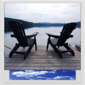 Deckchairs By The Lake Digitally Printed Photo Roller Blind