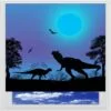 Dinosaurs Silhouettes Digitally Printed Photo Roller Blind