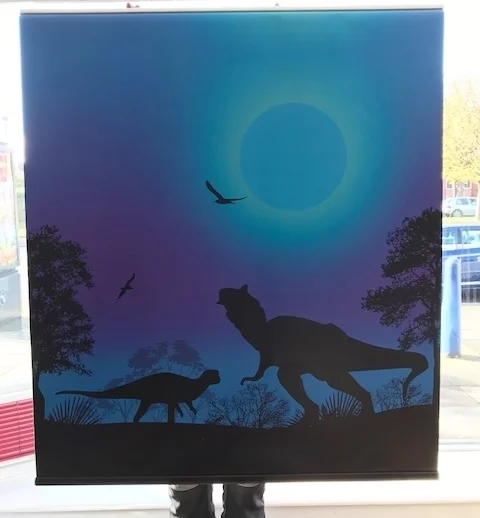 Dinosaurs Silhouettes Digitally Printed Photo Roller Blind - Image 3