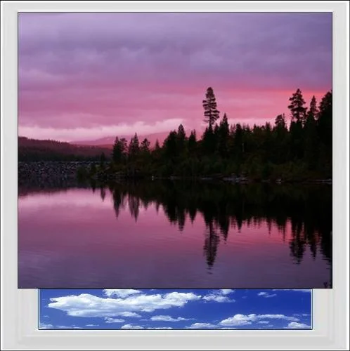 Dusk scene on lake Digitally Printed Photo Roller Blind