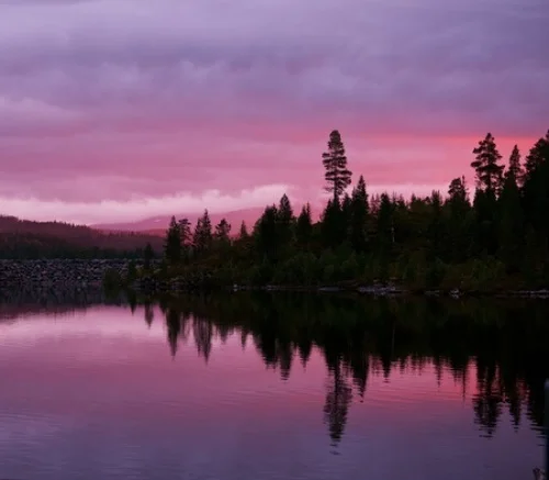 Dusk scene on lake Digitally Printed Photo Roller Blind - Image 2