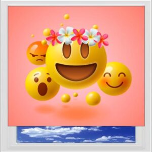 Emoji Pink Digitally Printed Photo Roller Blind