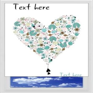 Floral Vintage Heart Digitally Printed Photo Roller Blind