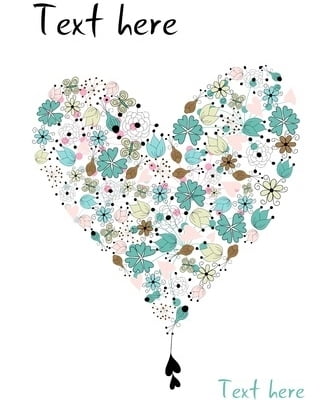 Floral Vintage Heart Digitally Printed Photo Roller Blind - Image 2