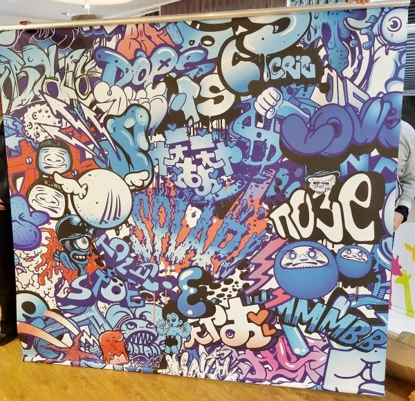 Graffiti Blue Digitally Printed Photo Roller Blind - Image 3