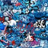 Graffiti Blue Digitally Printed Photo Roller Blind - Image 2