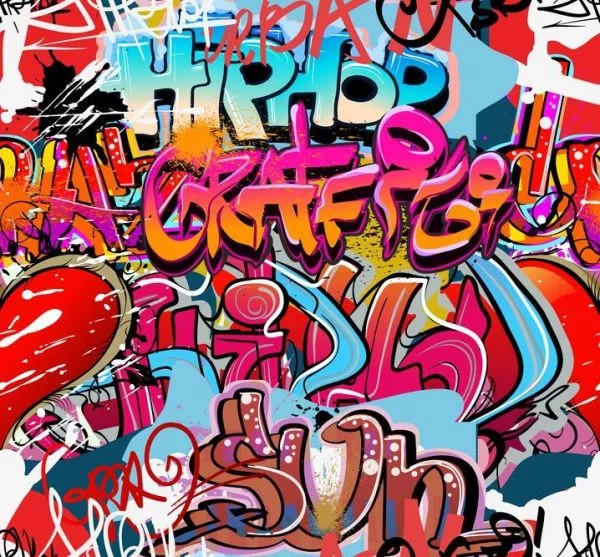 Graffiti Red Digitally Printed Photo Roller Blind