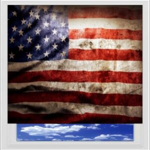 Grunge Amercian Flag Digitally Printed Photo Roller Blind