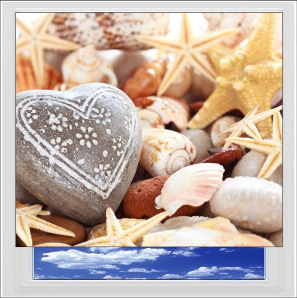 Heart Seashells Digitally Printed Photo Roller Blind