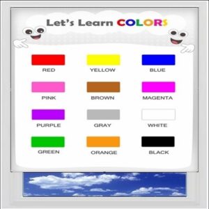 Lets Learn Colours Digitally Printed Photo Roller Blind