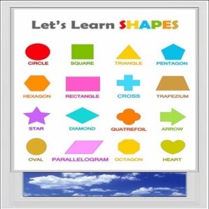 Lets Learn Shapes Digitally Printed Photo Roller Blind