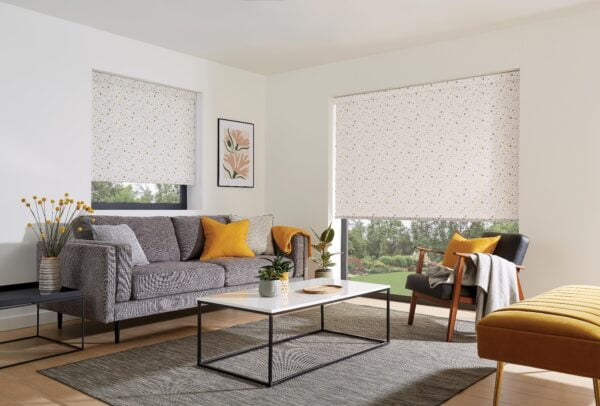 Cotton Flower Ochre Roller Blind