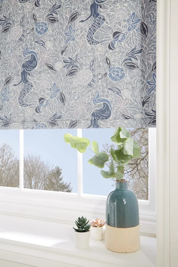 Mermaids of Mayflower Indigo Blackout Roller Blind