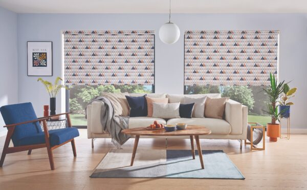 Polygon Tangerine Blackout Roller Blind