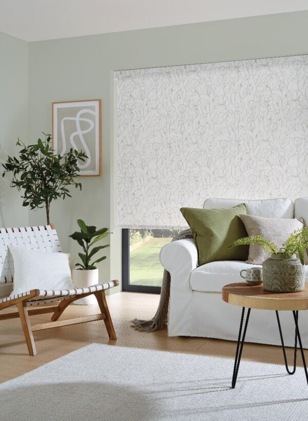 Sweet Pea Stem Green Roller Blind