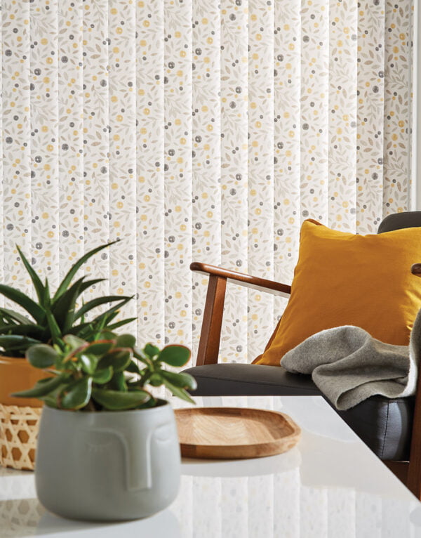 Cotton Flower Ochre Vertical Blind