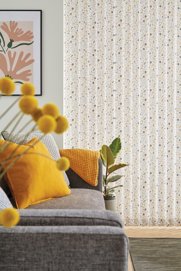 Cotton Flower Ochre Vertical Blind