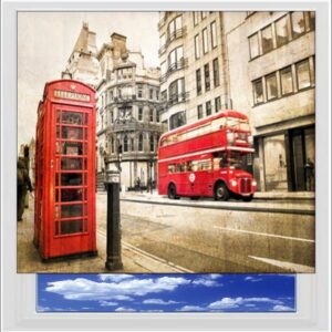London Bus and Phone Box Digitally Printed Photo Roller Blind