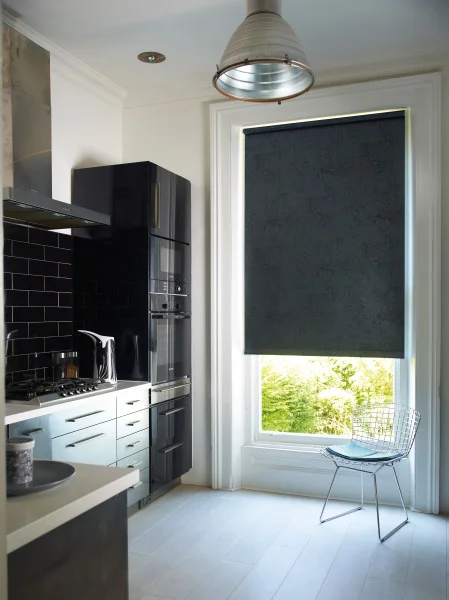 Metz Black PVC Roller Blind