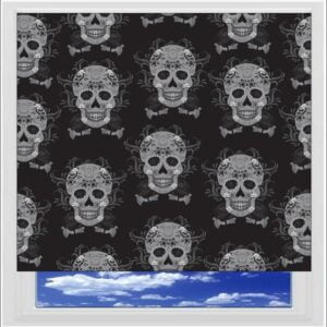 Mexican Skull Grey Digitally Printed Photo Roller Blind