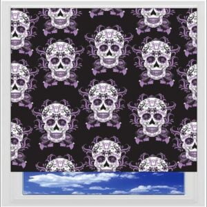 Mexican Skull Purple Digitally Printed Photo Roller Blind