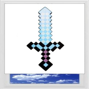 Minecraft Diamond Sword Digitally Printed Photo Roller Blind