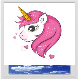 Pink Unicorn Digitally Printed Photo Roller Blind