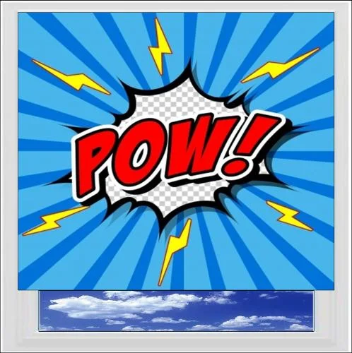 POW Comic Style Digitally Printed Photo Roller Blind