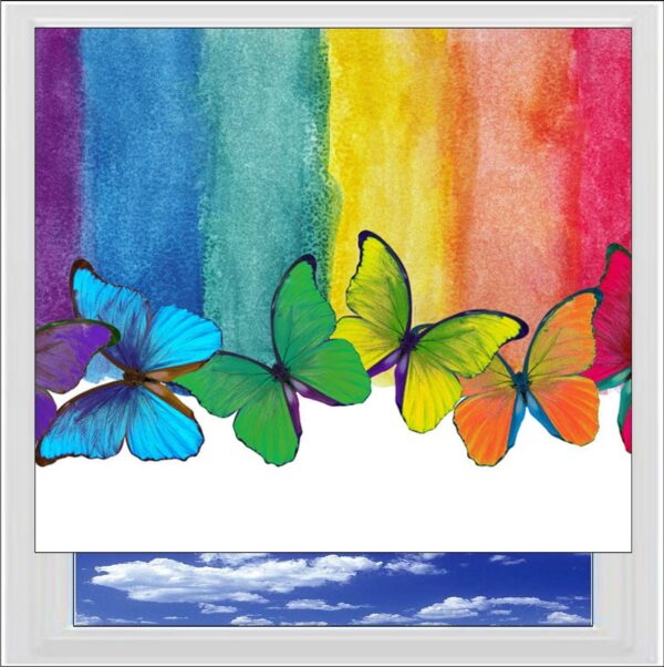 Rainbow Butterflies Digitally Printed Photo Roller Blind