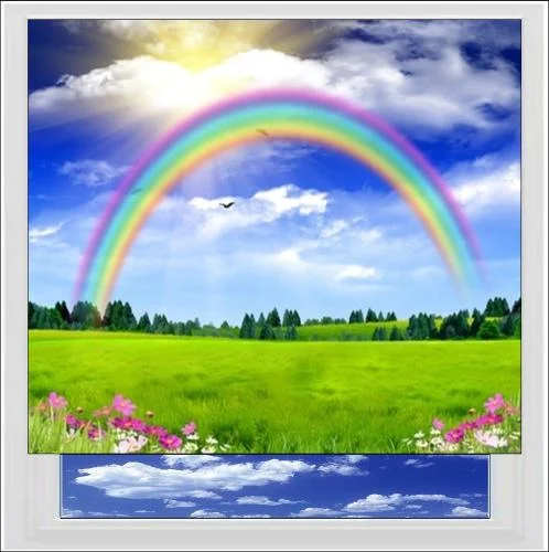 Rainbow Over Meadow Digitally Printed Photo Roller Blind
