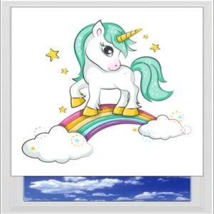 Rainbow Unicorn Digitally Printed Photo Roller Blind