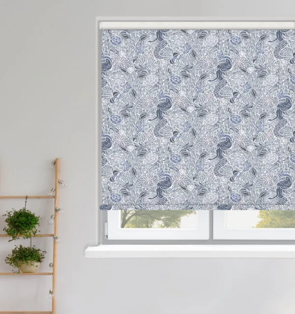 Mermaids of Mayflower Indigo Blackout Roller Blind